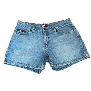 VTG Y2K Tommy Hilfiger Denim Jean Shorts Womens Sz 7 Boho Indie Sleaze Festival